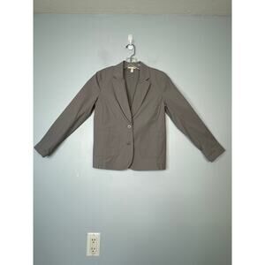 Eileen Fisher Women's Single-Breasted Blazer Jacket Long Sleeve Gray Petite XS/S